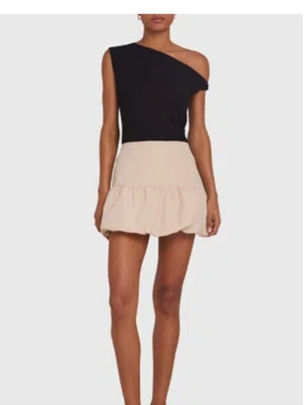 Amanda Uprichard Black & Cream Mini Skirt
